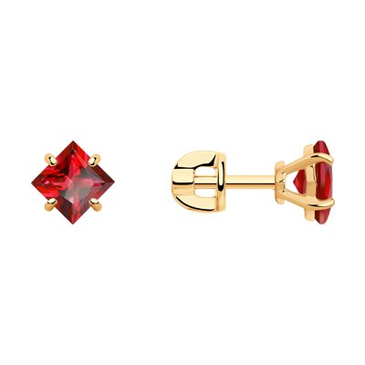 Cercei din Aur Roz 14K cu Topaz Swarovski - 1