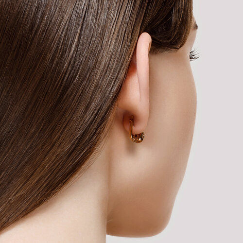 Cercei din Aur Roz 14K cu Diamante  - 3