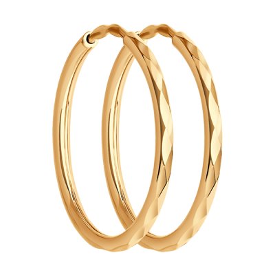 Cercei Congo din Aur Roz 14K diametrul 15mm - 1