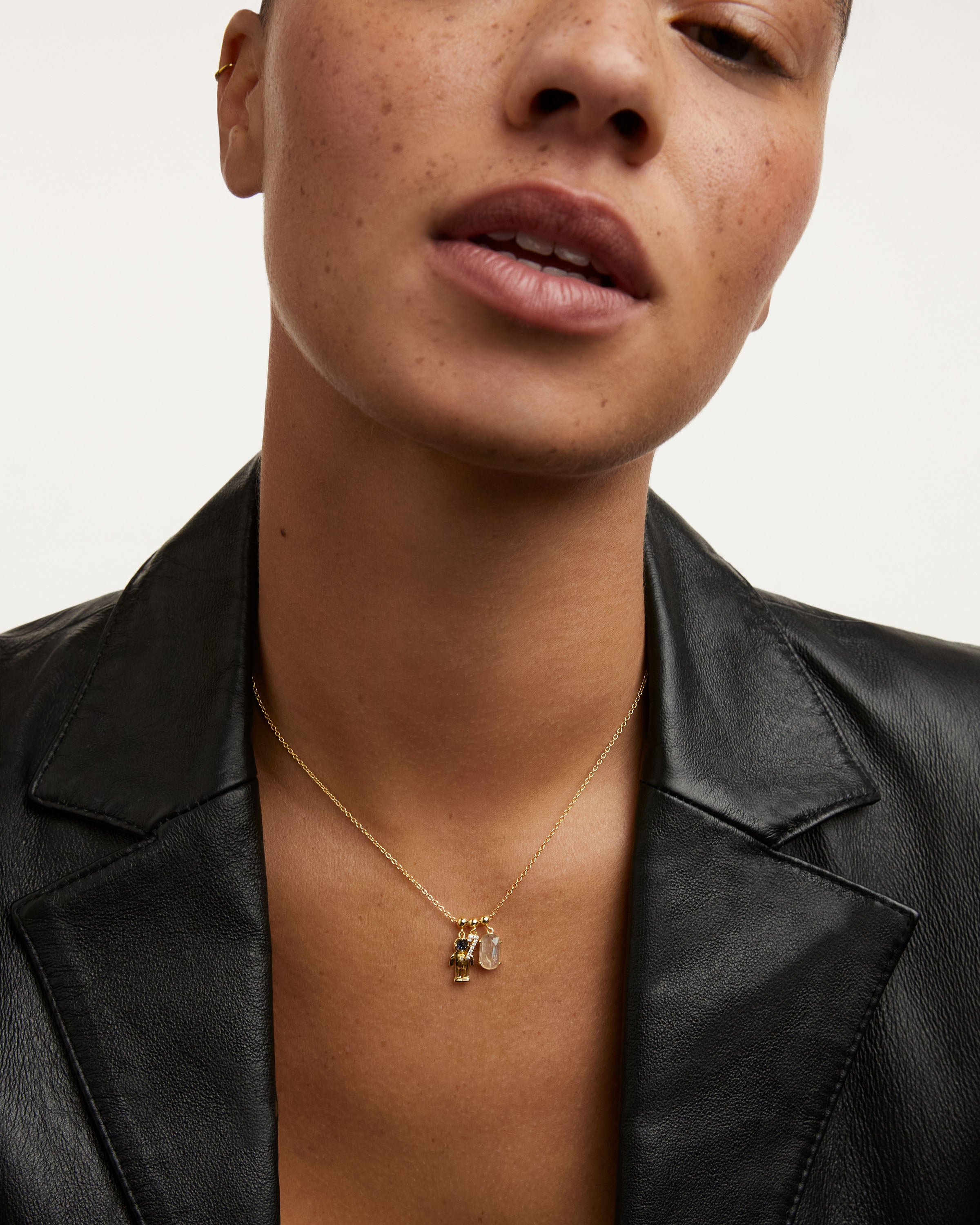 Pandantiv Charm din Argint placat cu Aur cu Zirconiu - 6