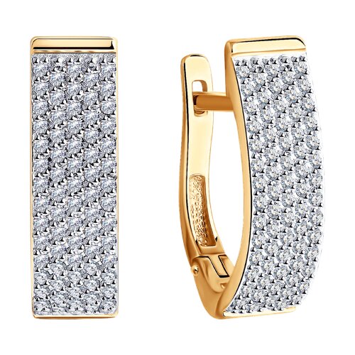 Cercei din Aur Roz 14K cu Diamante  - 2