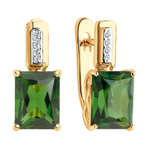 Cercei din Aur Roz 14K cu Sitall si Zirconiu - 2