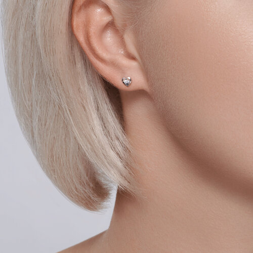 Cercei din Aur Alb 14K cu Diamante - 3