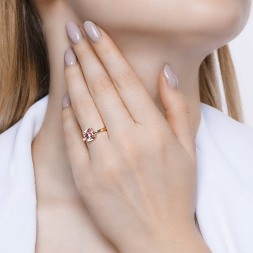 Inel din Argint placat cu Aur cu Cristal SW - 3