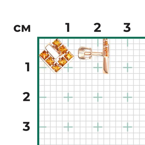 Cercei Aur Roz 14K cu Ciitrin - 2