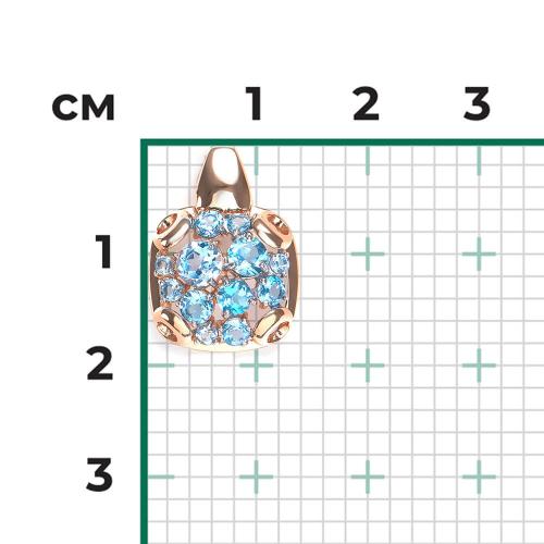 Pandantiv Aur Roz 14K cu Topaz - 2