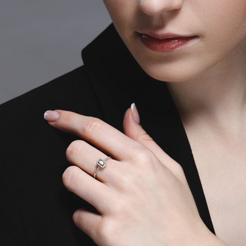 Inel din Aur Alb 14K cu Diamante - 4