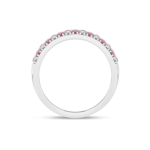 Inel din Aur Alb 14K cu Rubin 0.53Ct si Diamante 0.42Ct - 3