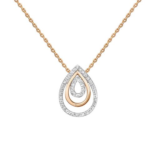 Colier Aur Roz 14K cu Zirconiu - 1