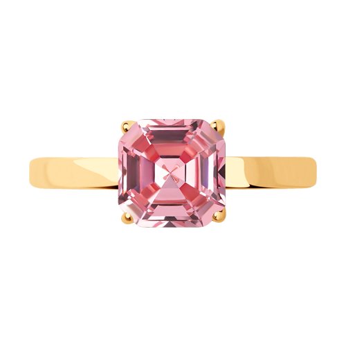 Inel din Argint placat cu Aur cu Cristal SW - 2