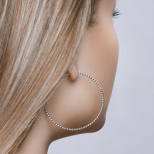 Cercei Congo din Argint diametrul 45mm - 3