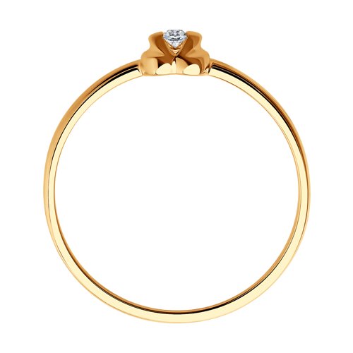 Inel din Aur Roz 14K cu Diamant - 2