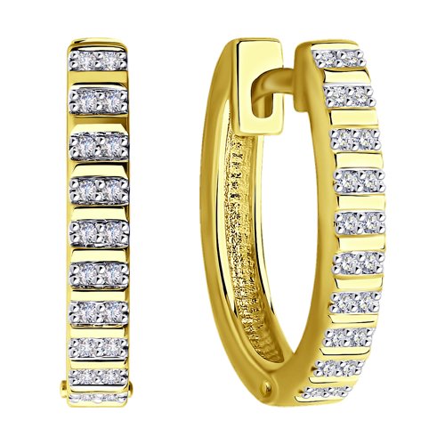 Cercei din Aur Galben 14K cu Diamante - 2