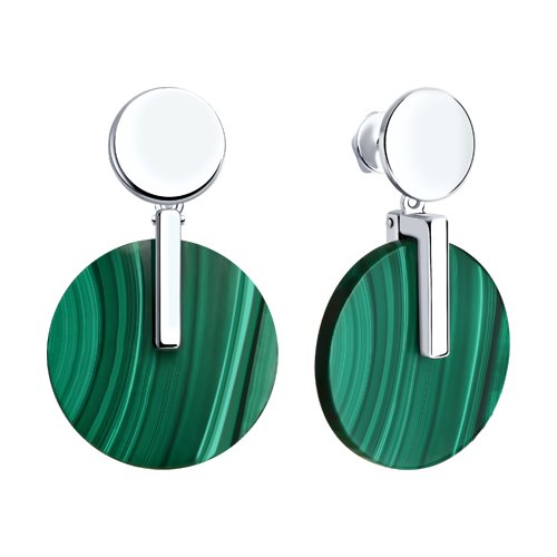 Cercei din Argint cu Malachit - 2