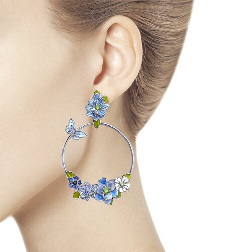 Cercei din Argint 925 cu Email si Zirconiu - 3