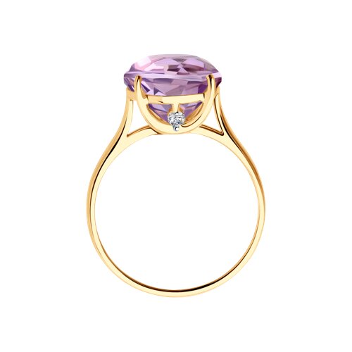 Inel din Aur Roz 14K cu Ametist si Zirconiu - 2