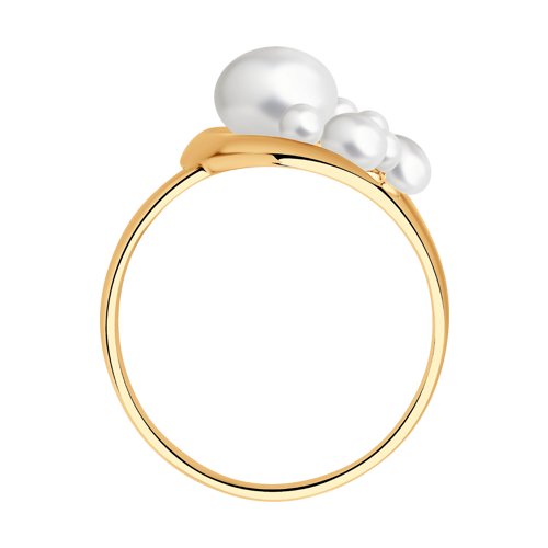 Inel din Aur Roz 14K cu Perla - 3