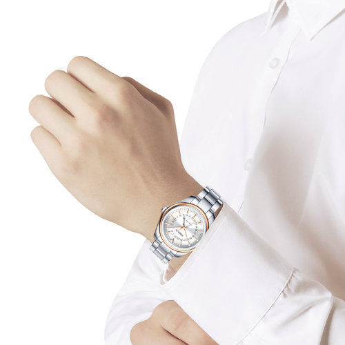 Ceas pentru barbati cu cadran din Aur si bratara din Otel - 3