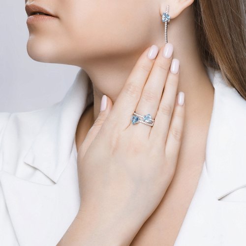 Inel din Argint cu Topaz si Zirconiu - 3