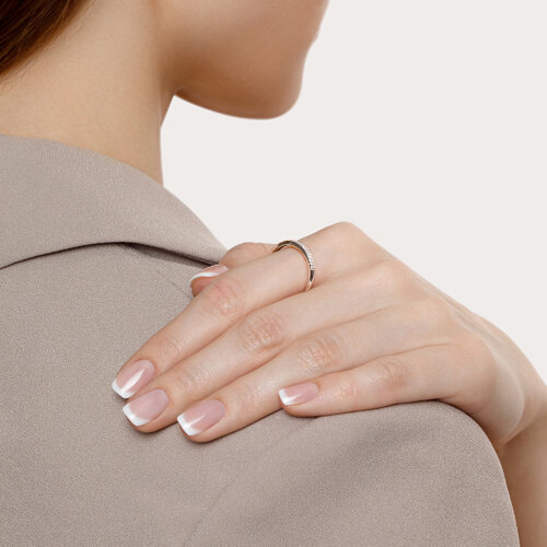 Inel din Aur Alb 14K cu Diamante - 2