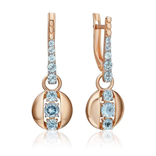 Cercei Aur Roz 14K cu Topaz - 1