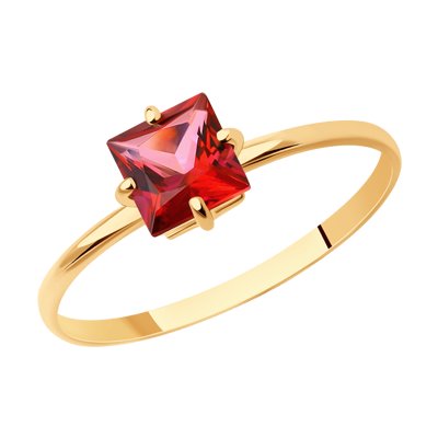 Inel din Aur Roz 14K cu Topaz Swarovski - 1
