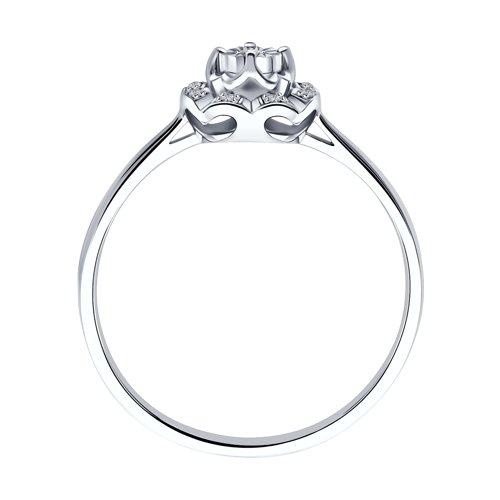 Inel din Aur Alb 14K cu Diamante - 2