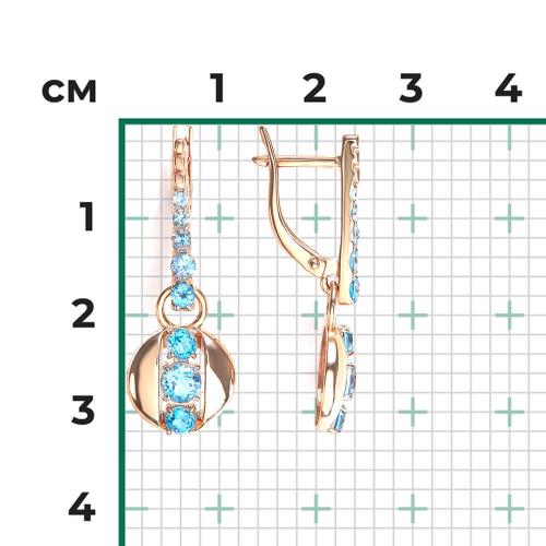 Cercei Aur Roz 14K cu Topaz - 2