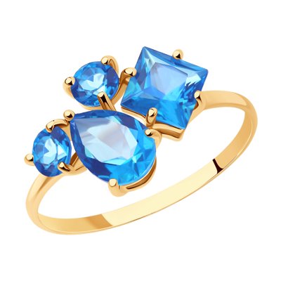 Inel din Aur Roz 14K cu Topaz Swarovski - 1