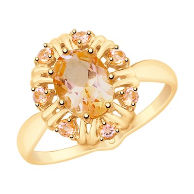 Inel din Aur Roz 14K cu Topaz Swarovski  - 4