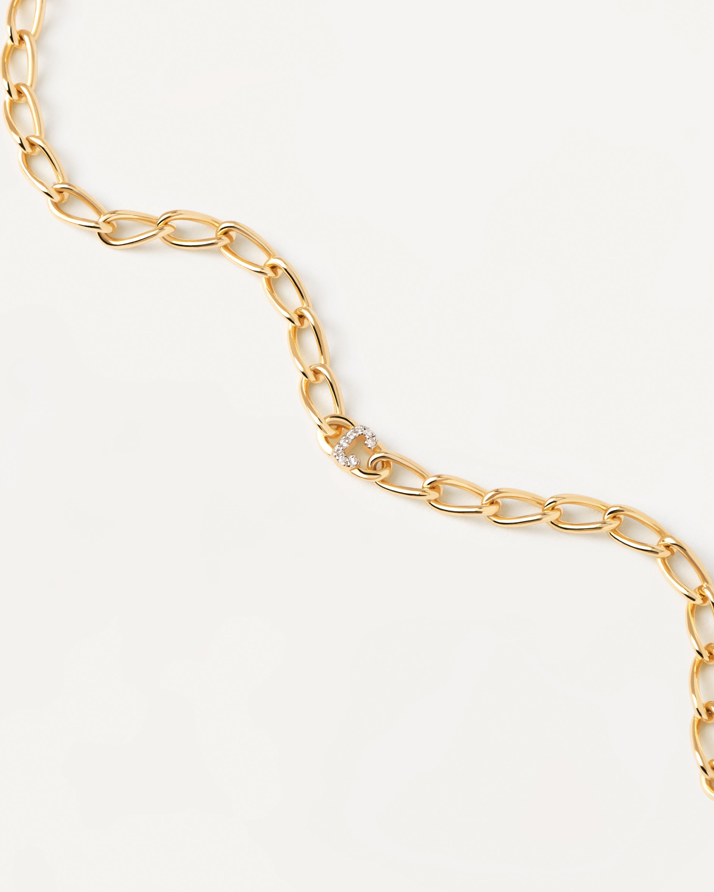 Bratara din Argint placat cu Aur litera C - 5