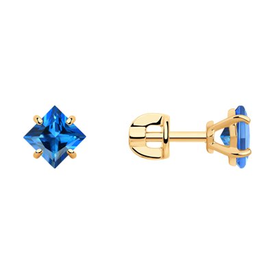 Cercei din Aur Roz 14K cu Topaz Swarovski - 1