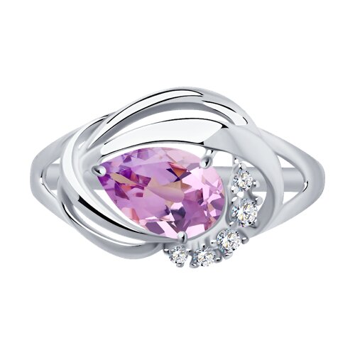 Inel din Argint cu Ametist si Zirconiu - 2