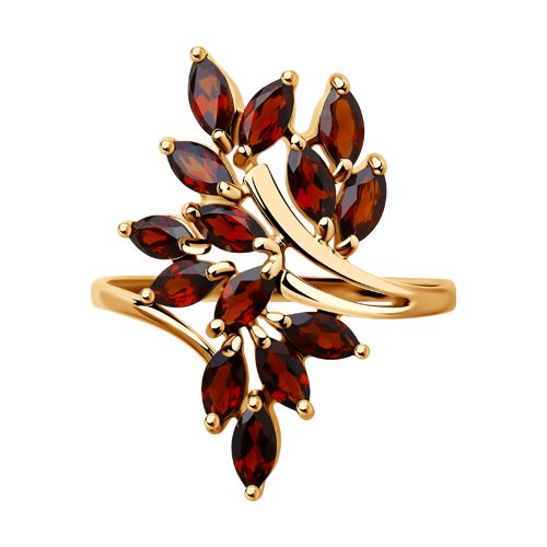 Inel din Aur Roz 14k cu Granat - 2