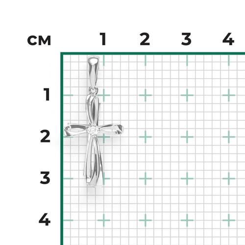 Pandantiv Aur Alb 14K cu Zirconiu - 2