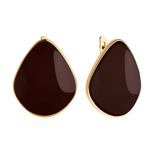 Cercei din Argint placat cu Aur cu Email - 2