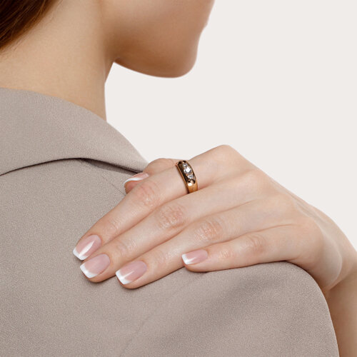 Inel din Aur Roz 14K cu Zirconiu - 4