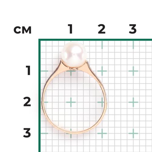 Inel Aur Roz 14K cu Perla,Zirconiu - 3