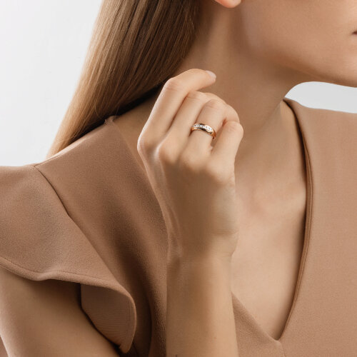 Inel din Aur Roz 14k cu Zirconiu - 2