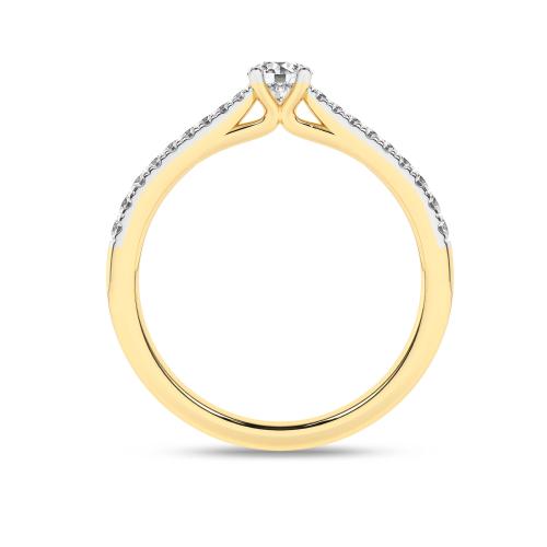 Inel de logodna din Aur Galben 14K cu Diamante 0.33Ct - 1