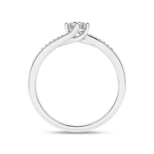 Inel de logodna din Aur Alb 14K cu Diamante 0.23Ct - 3