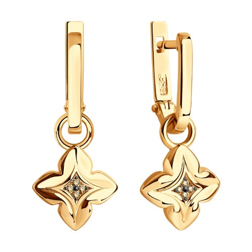 Cercei din Aur Roz 14K cu Diamante  - 2