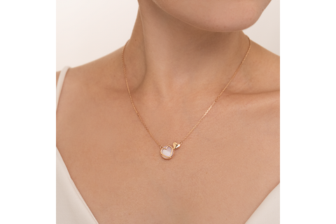 Colier Aur Roz 14K cu Sidef - 2