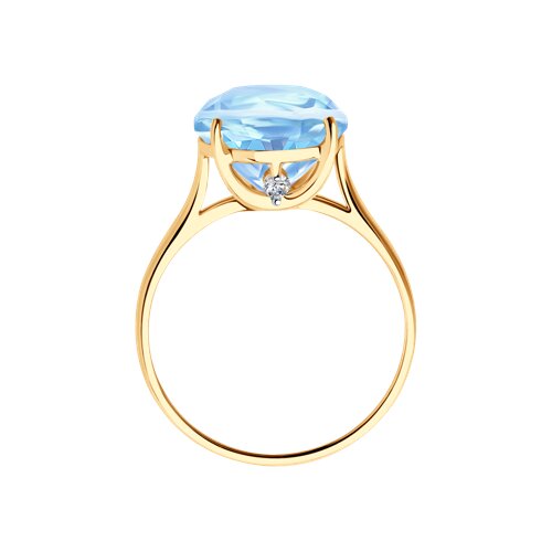 Inel din Aur Roz 14K cu Topaz - 2