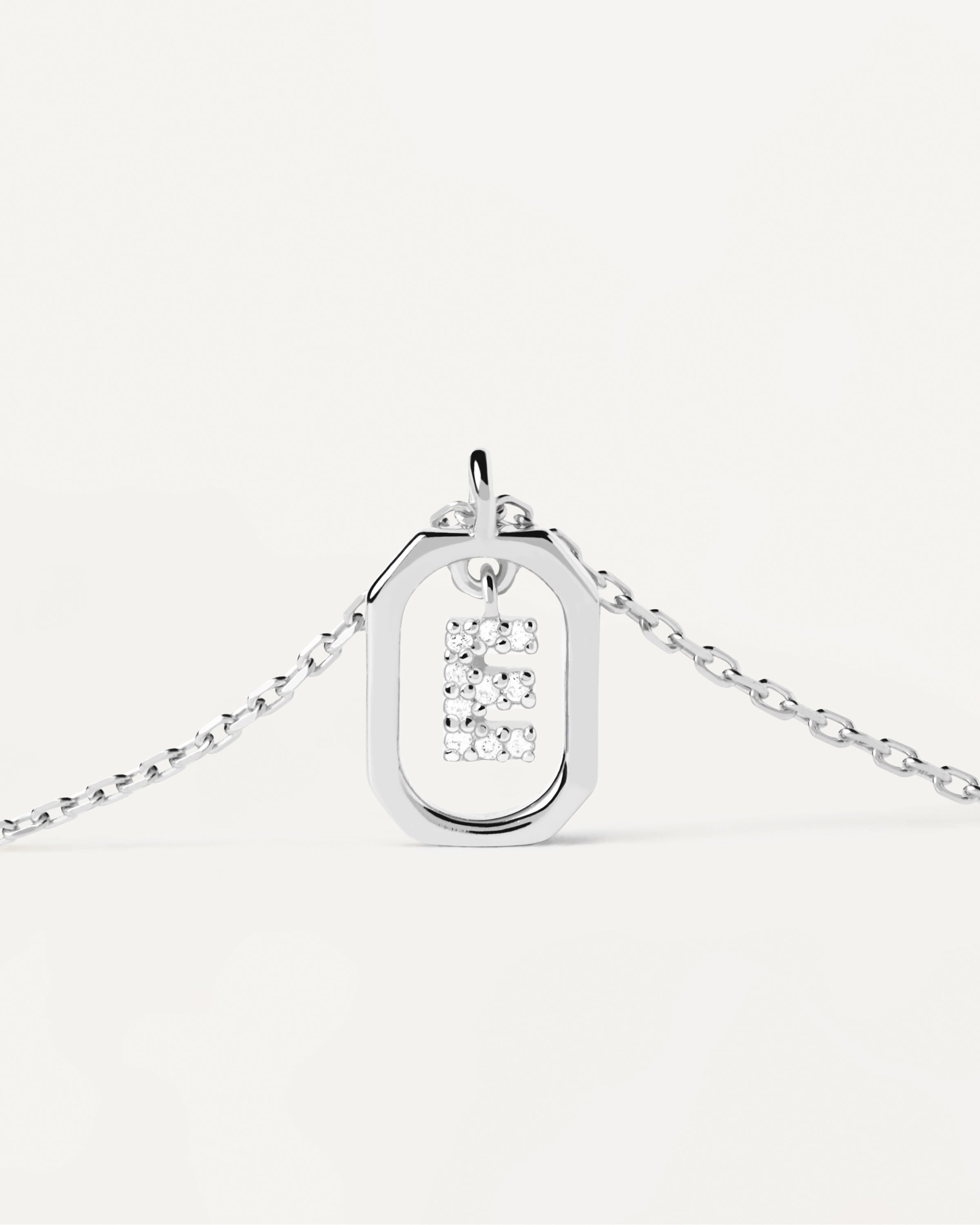 Colier din Argint cu Zirconiu Litera E - 3