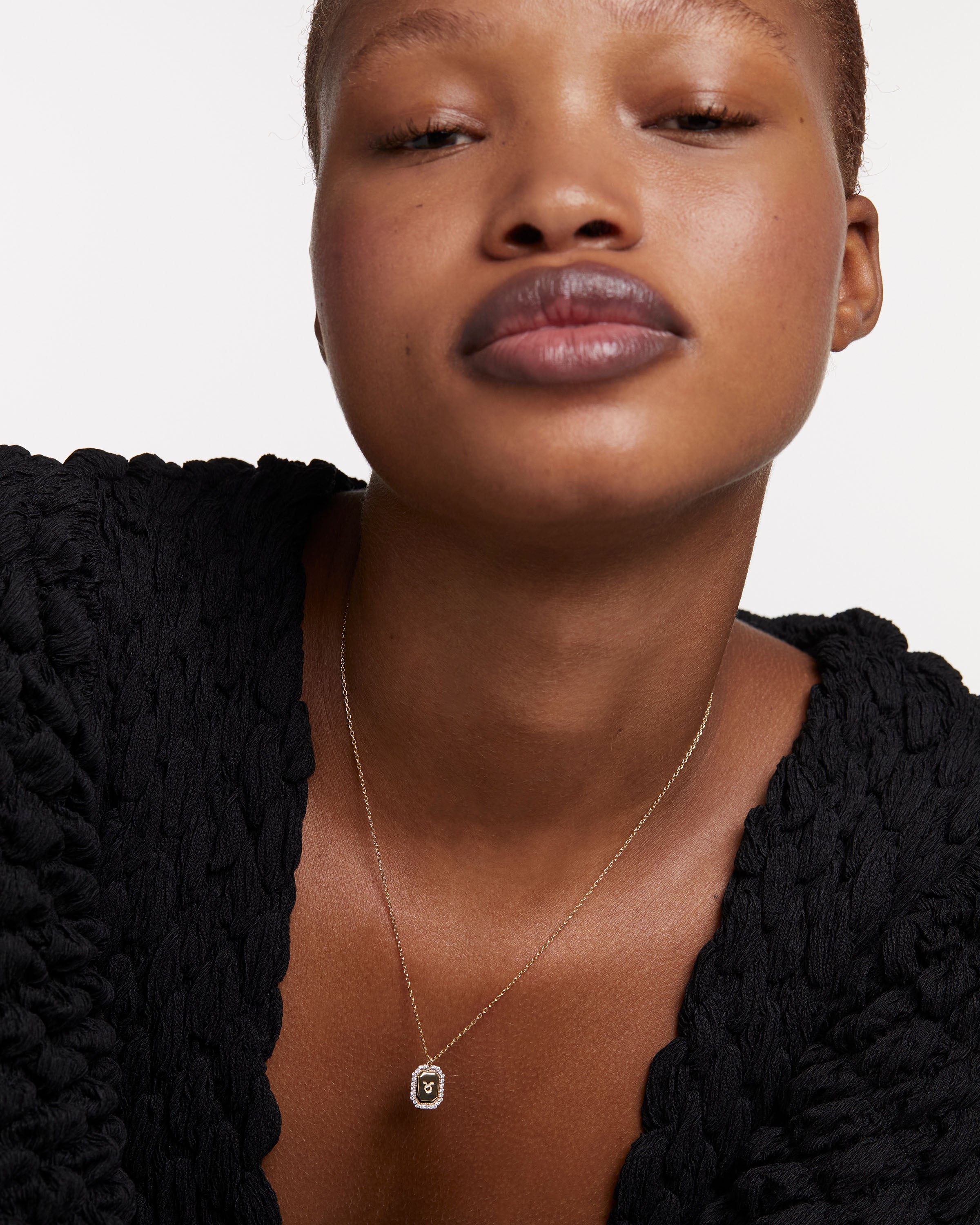 Colier din Argint placat cu Aur cu Zirconiu Zodia Taur - 2