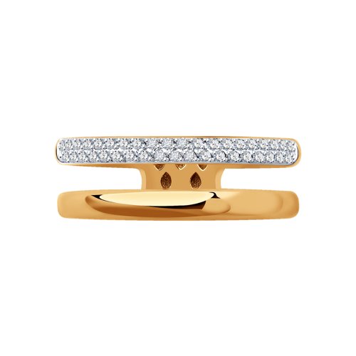 Inel din Aur Roz 14K cu Diamante - 2