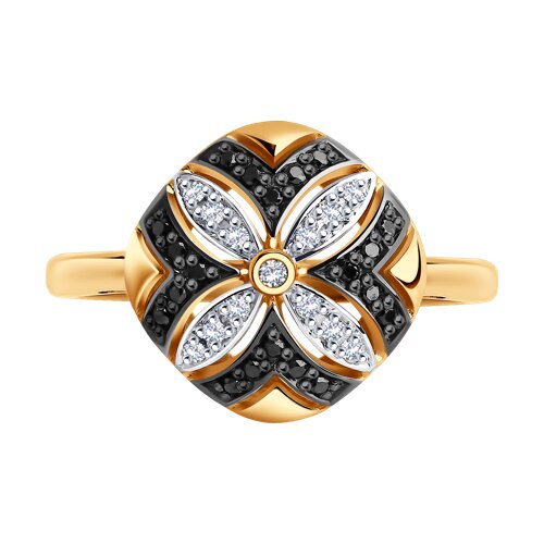 Inel din Aur Roz 14K cu Diamante  - 2