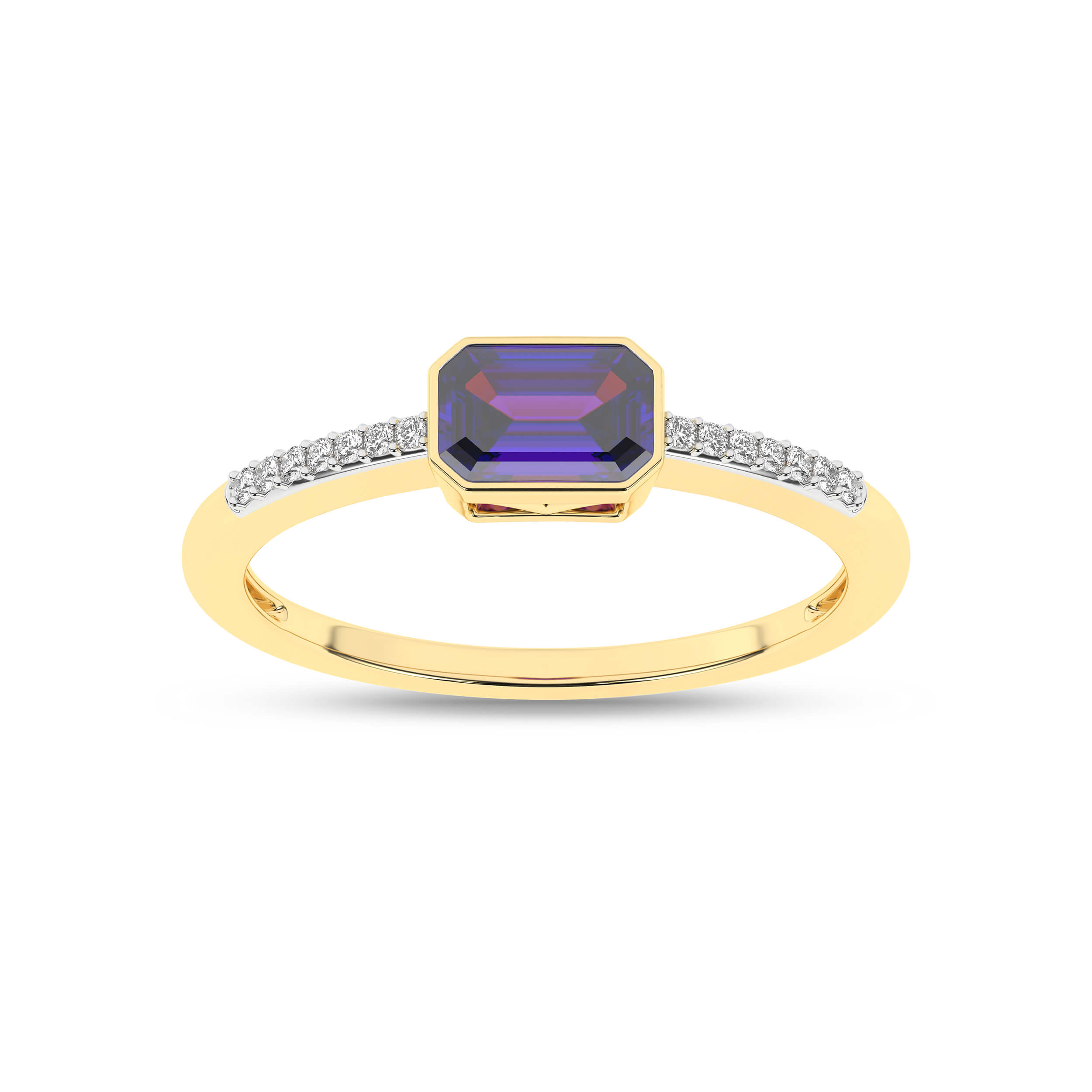 Inel din Aur Galben 14K cu Tanzanit 0.45Ct si Diamante 0.05Ct - 4