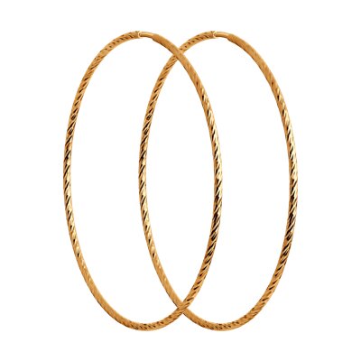 Cercei Congo din Aur Roz 14K diametrul 50mm - 1